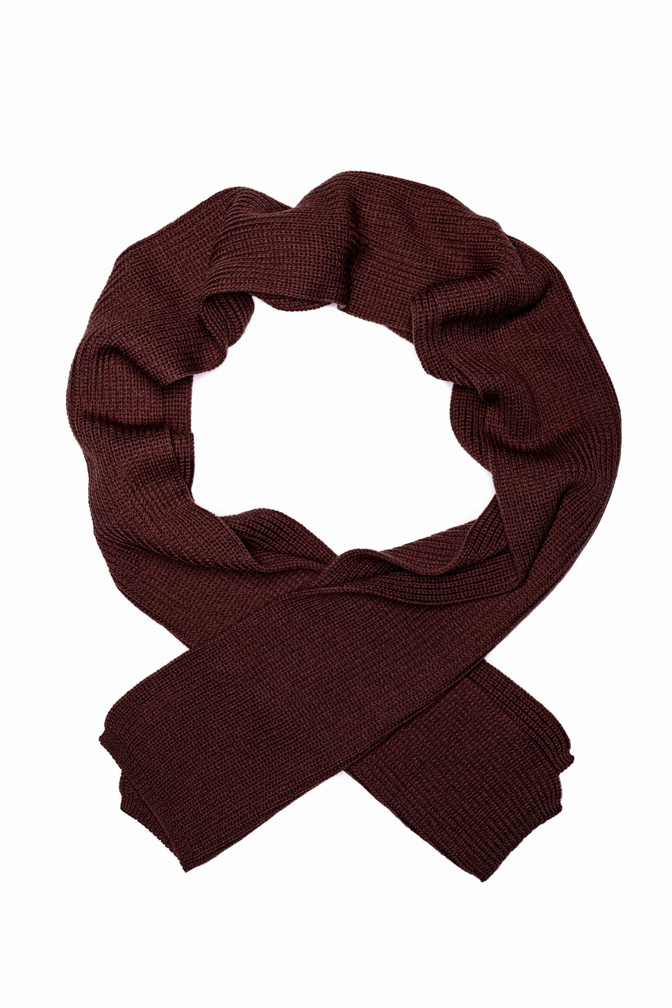 Szalik z wełny merino, bordowy