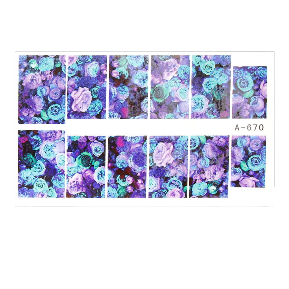 Naklejki wodne do paznokci arkusz 9 x 5,5 cm a Nr 670