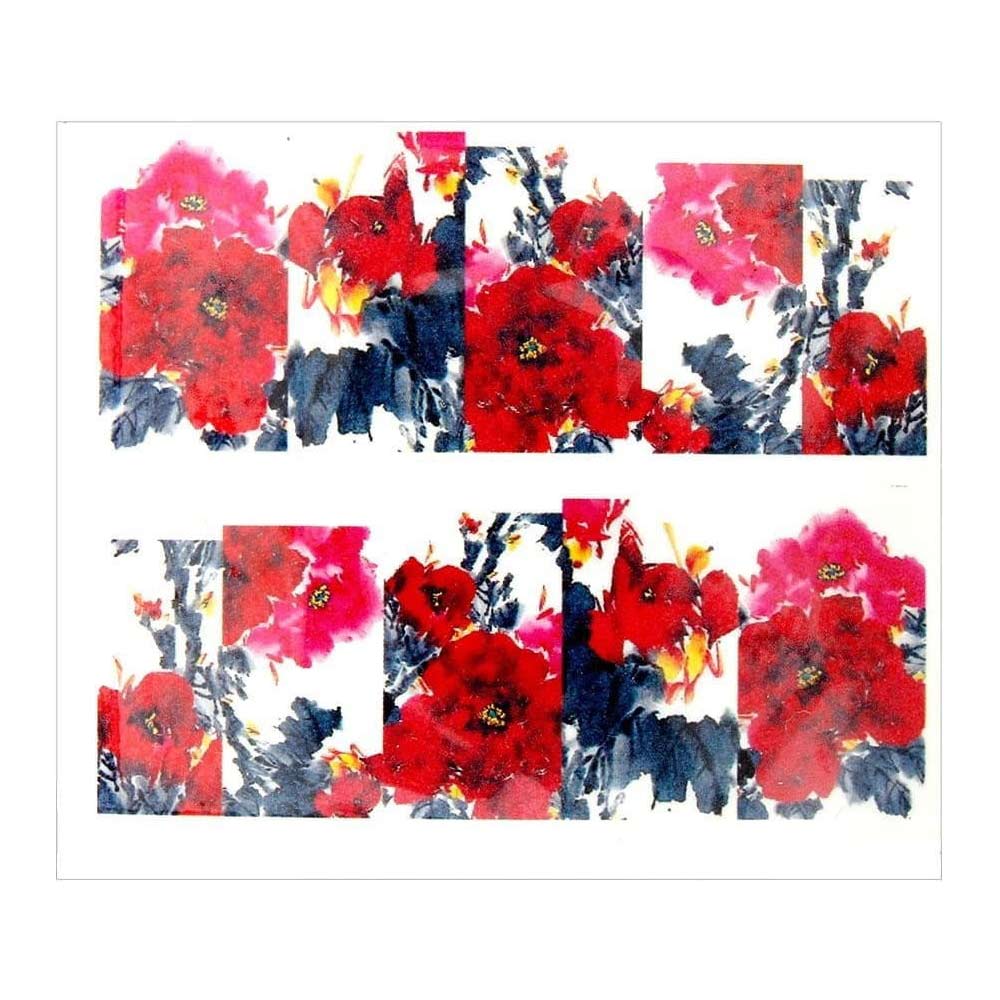 Naklejki wodne do paznokci arkusz 6,5 x 5,5cm na 10 palców yb Nr 954