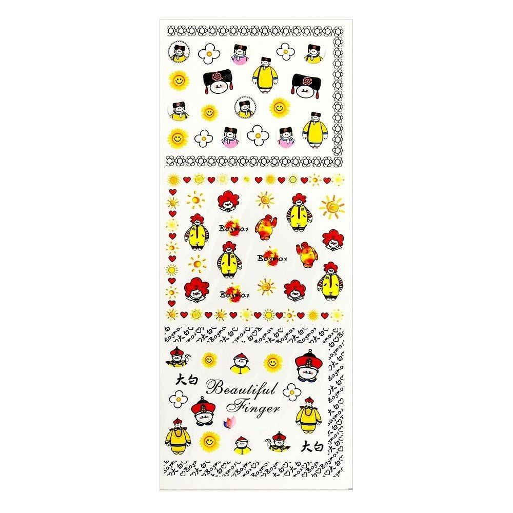 Naklejki wodne do paznokci duży arkusz 12,7 x 5,5cm hot Nr 296