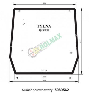 Szyba tylna New Holland CASE 5089562