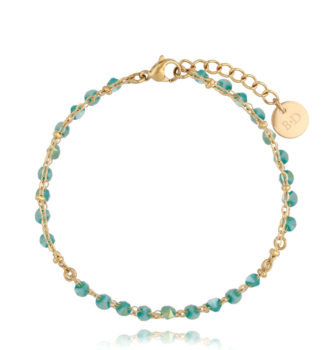 Bransoletka z turkusowymi kryształkami Stunning BSC1389