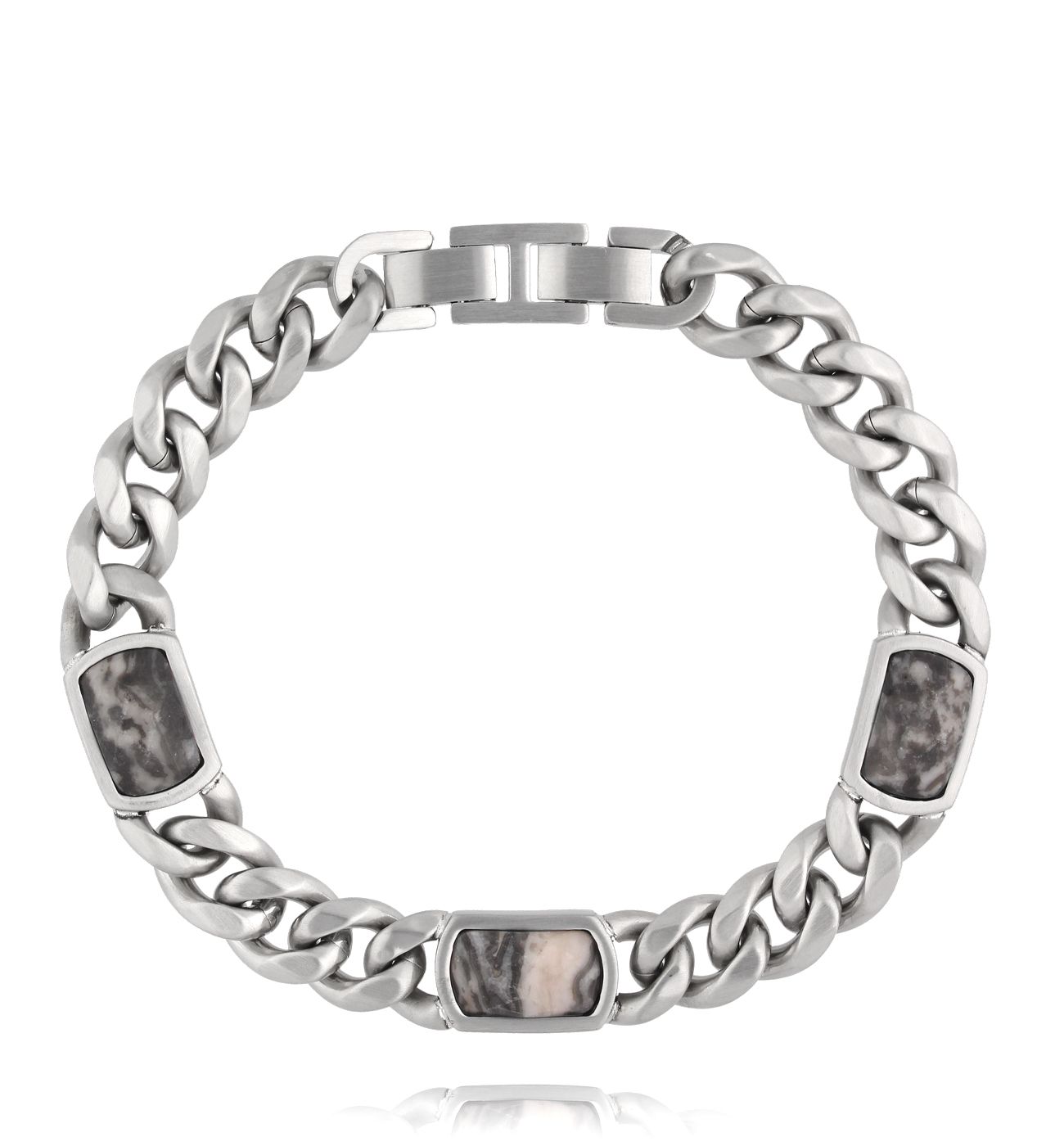 Bransoletka męska z jaspisami 62 - By Dziubeka