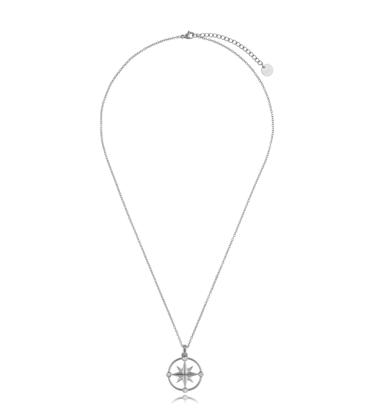 Naszyjnik róża wiatrów z cyrkoniami srebrny Atlantic - By Dziubeka