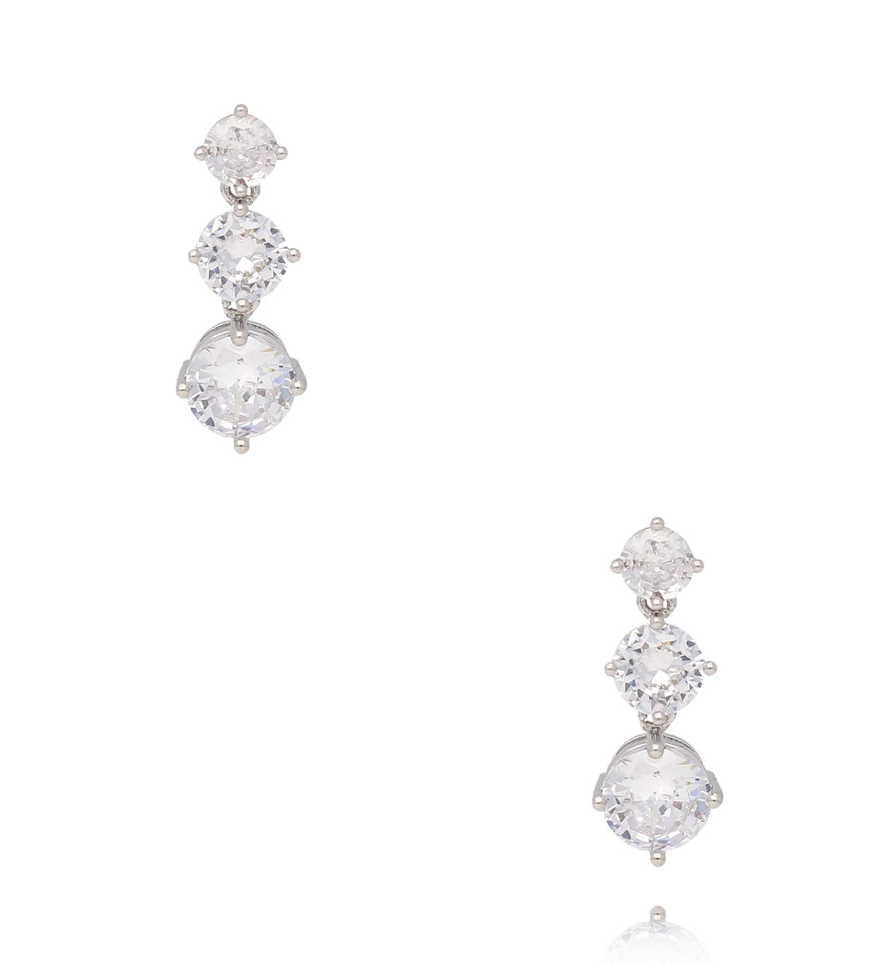 Koczyki z transparentnymi kryształkami srebrne KSS2012