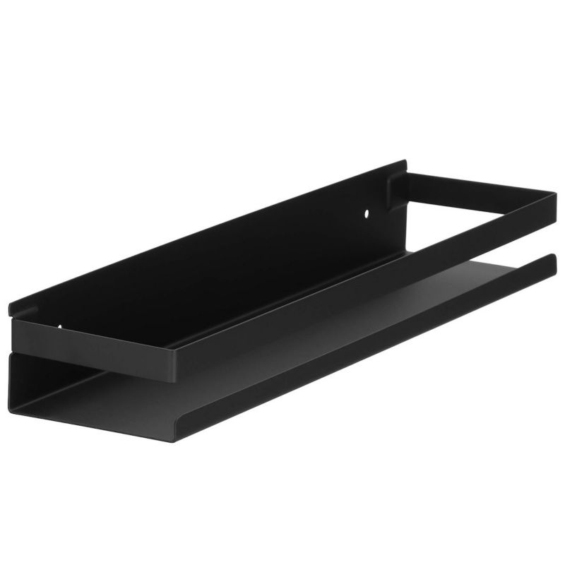 Półka łazienkowa wisząca pod prysznic Springos 40x10 cm stal nierdzewna loft czarna 1 szt.