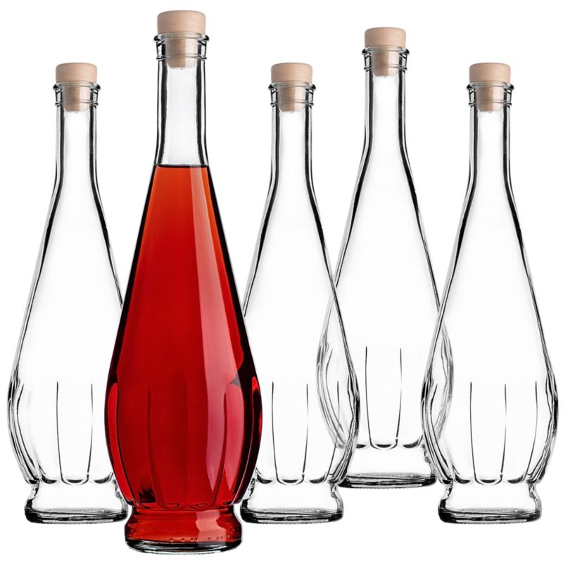 Butelka szklana KADAX na nalewkę Cona z korkiem syntetycznym 750ml 5 szt.