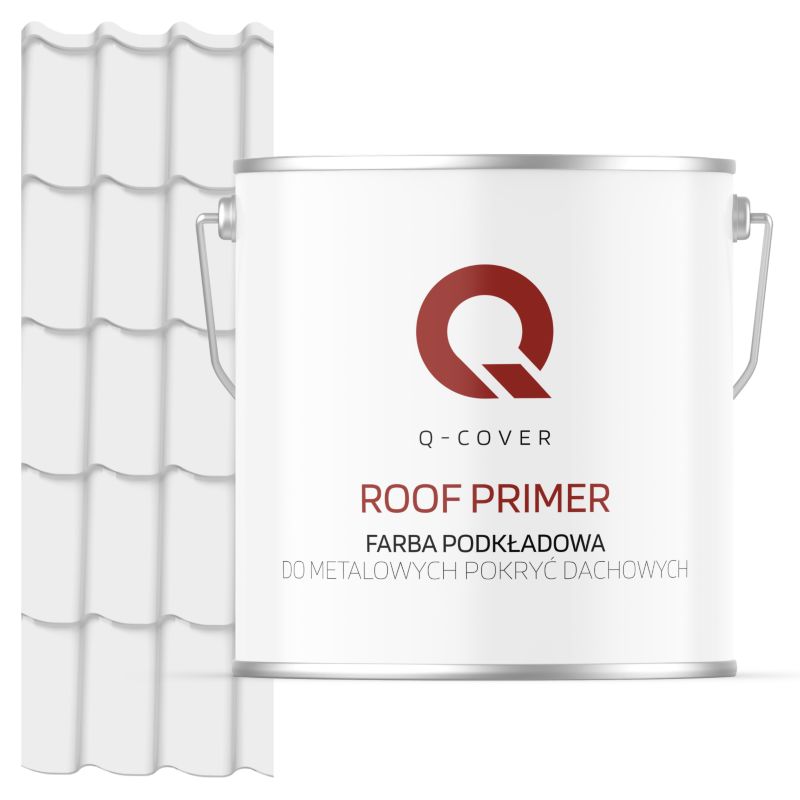 Farba Podkładowa do Metalowych Pokryć Dachowych Q-Cover Biały drogowy RAL9016 5L