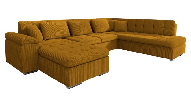 Narożnik z funkcją spania MIRJAN 24 Niko Sztruks lewy musztardowy 1 szt.