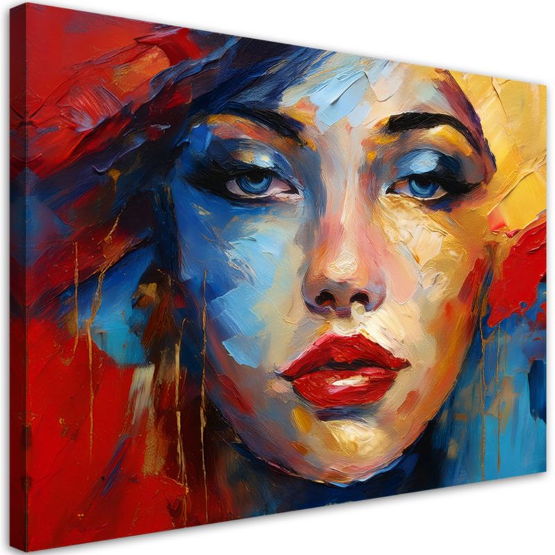 Obraz do salonu sypialni Feeby Portret Kobiety Twarz Kolorowy 120x80 cm 1szt