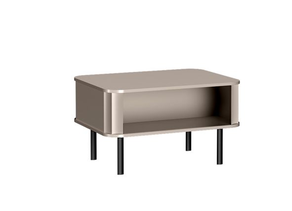 Stolik kawowy NOVADO 92x67 cm Clay Gray frezowane fronty czarne nogi nowoczesny Furnidea 1 szt.