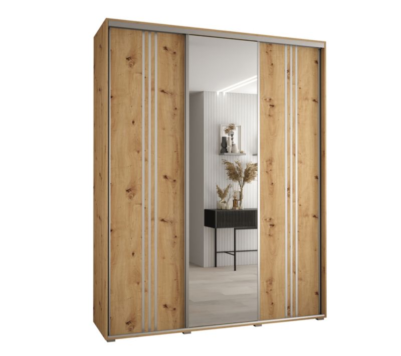 Szafa przesuwna Abiks DAVOS 7 wysoka szer.200cm gł.60cm artisan/artisan/srebrny 1szt.