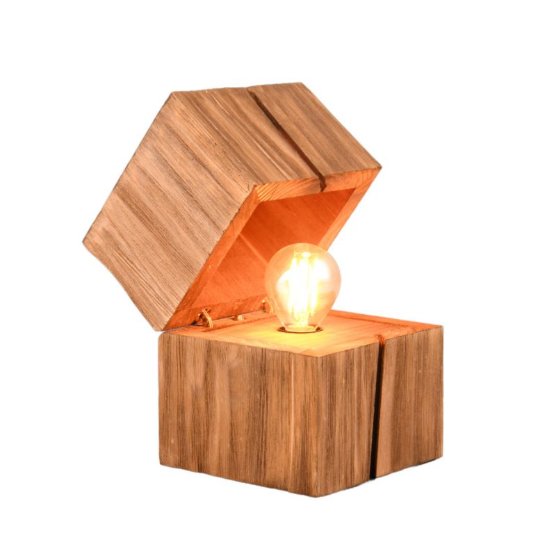 Lampka stołowa Trio Treasure jasne drewno drewniana 1 x E14 x 10W IP20 wym: 16 x 12 x 12 cm drewno - 1 szt.