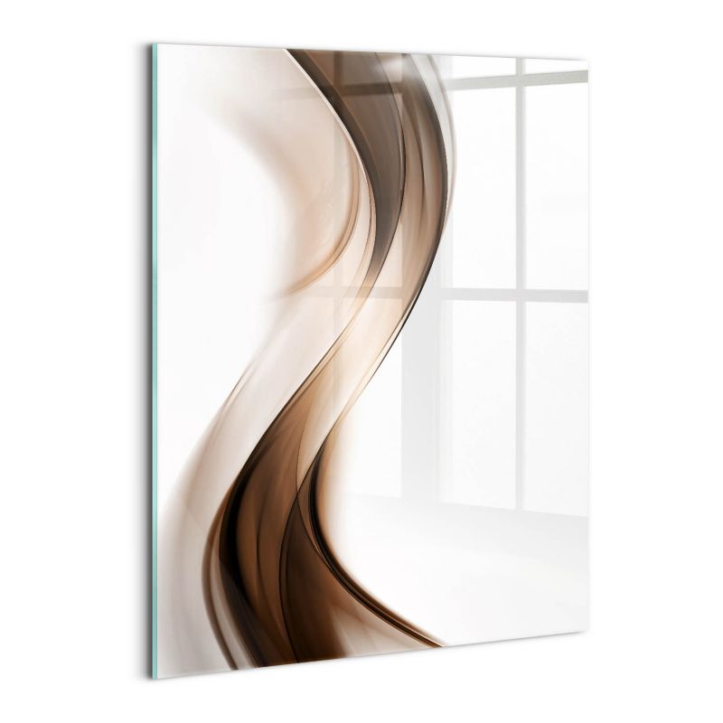 Obraz Szklany Wallfluent 60x80 cm Abstrakcja brązowe linie 1 szt.