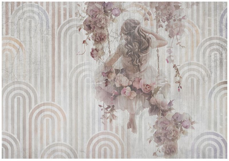 Fototapeta WALLARENA Do Sypialni Salonu Winylowa Kobieta Beton Vintage Szary 254x184 cm 15843W4 1 szt.