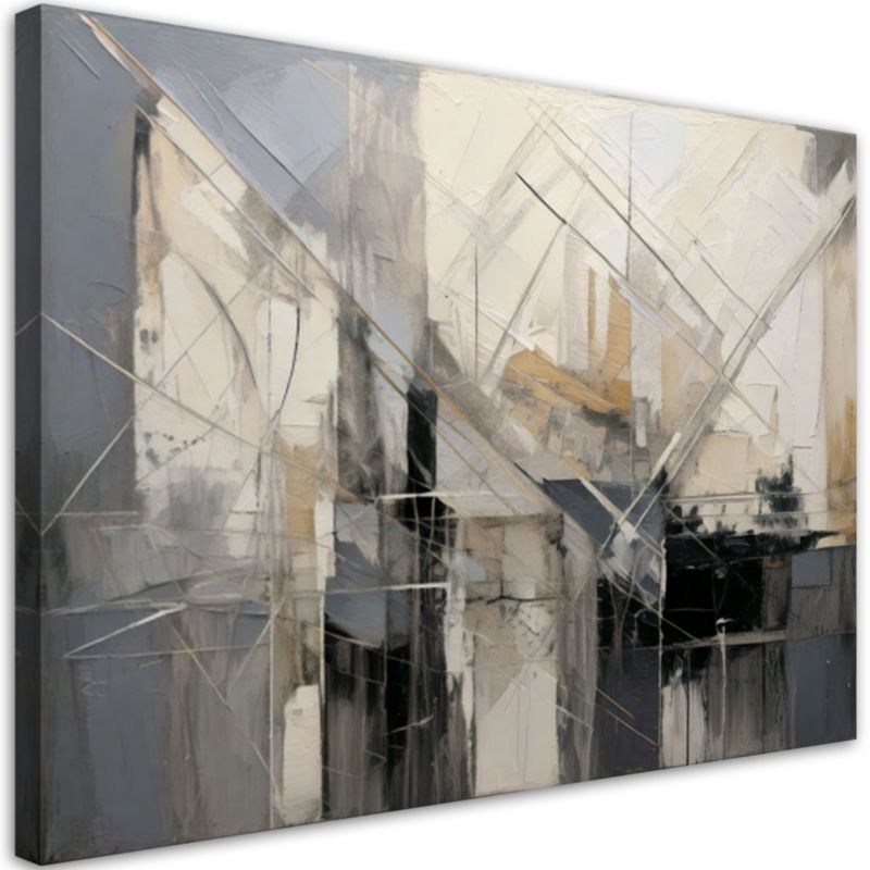 Obraz nowoczesny Feeby Szaro beżowa abstrakcja jak malowana 90x60cm 1szt