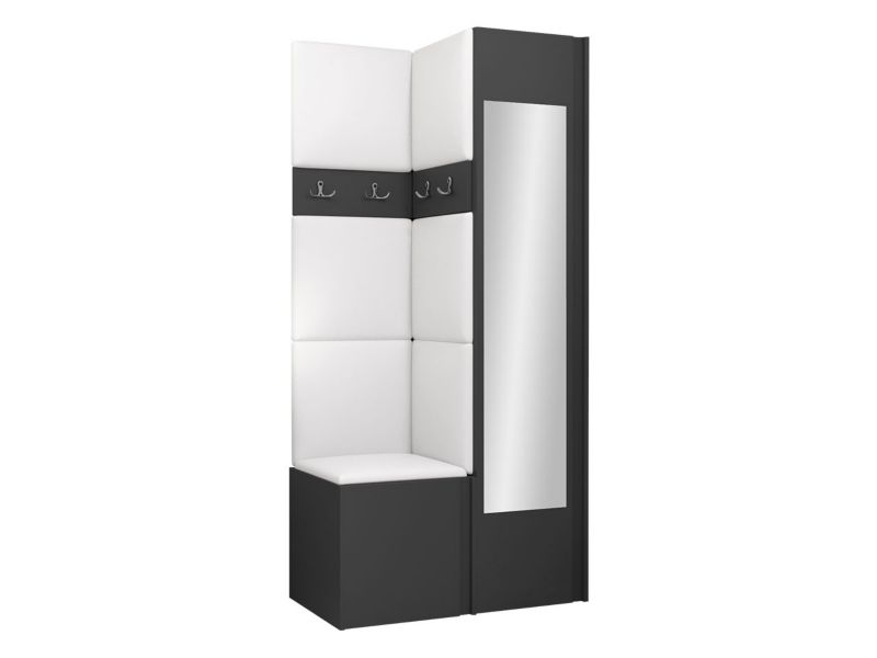 Garderoba MIRJAN 24 Orion XXV grafit + biała ekoskóra 1 kpl.
