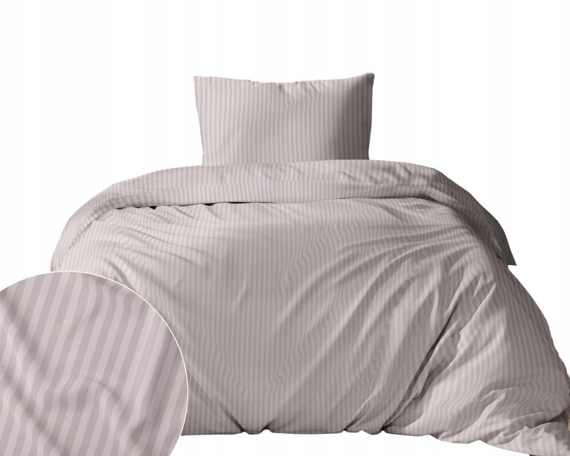 Pościel Detexpol Pure 140x200cm + poszewka 70x80cm z bizą bawełna różowa 1 kpl.