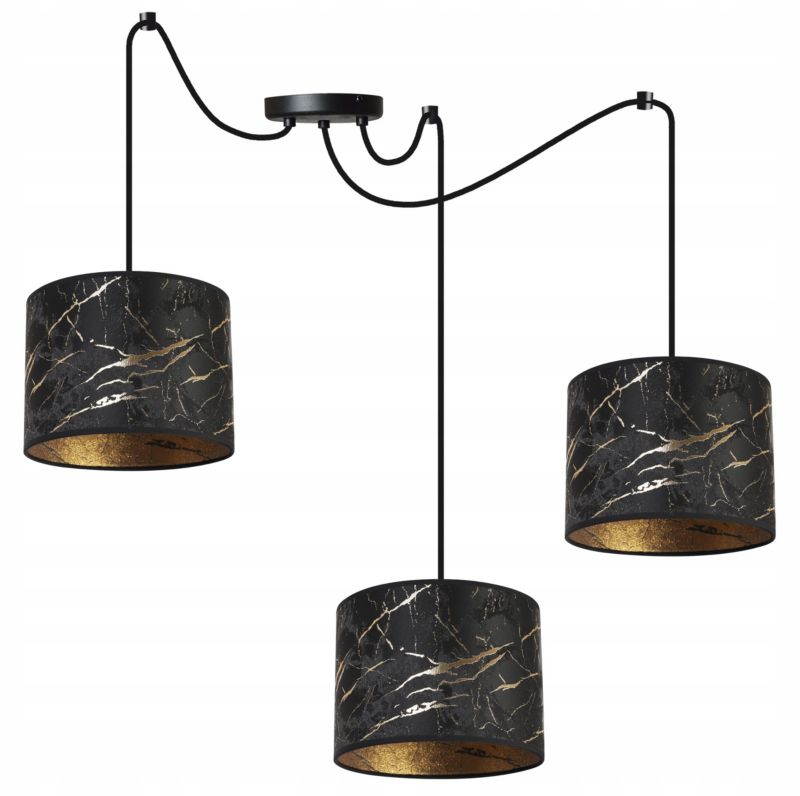 Lampa sufitowa wisząca Light Home LH Pająk Werona 3x E27 60W czarny/złoty 1szt.