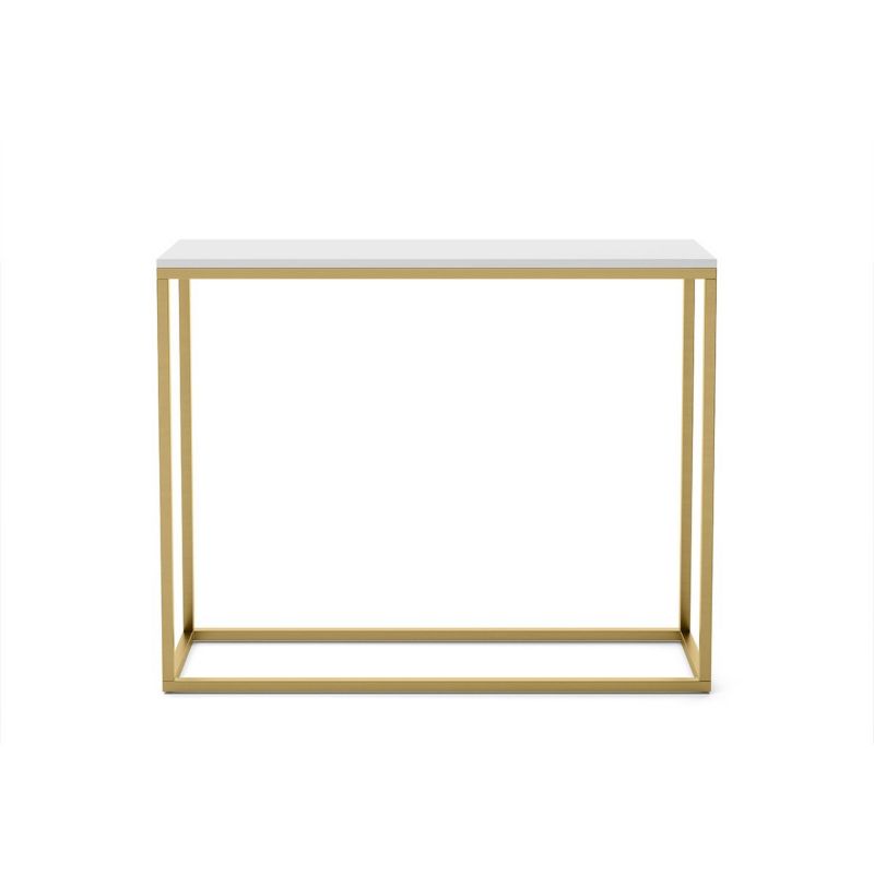 Konsola Bettso Well 100 cm stylowa do sypialni na złotym stelażu biały 1szt.