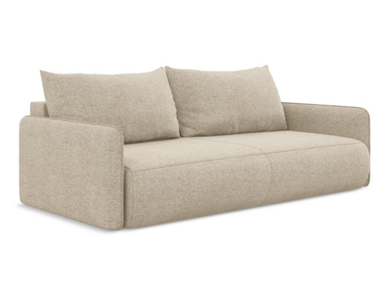 Kanapa 3-osobowa z funkcją spania LaMiaSofa PALERMO z tkaniny szenilowej 216x105 cm ciemny beż 1 szt.