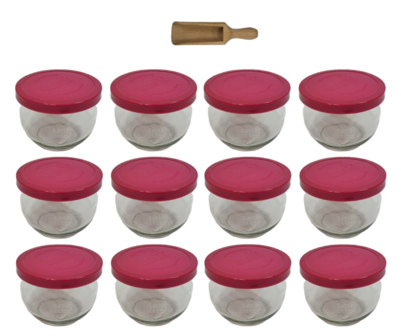 Słoiki MODO24 Weck 580 ml fi 100 tulip silikonowe wieka miarka 12 kpl.