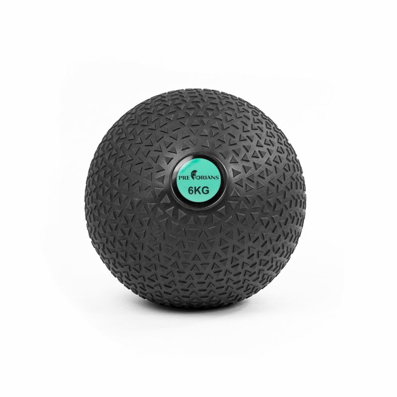 Piłka slam ball Pretorians o wadze 6 kg piłka obciążeniowa do treningów w domu czarna 1 szt.