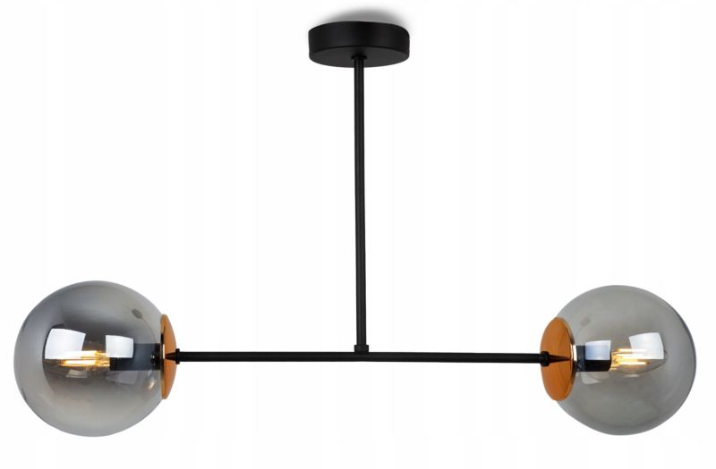 Lampa sufitowa wisząca Light Home LH Tulza 2x E14 40W klosz miedziany/dymiony 1szt.