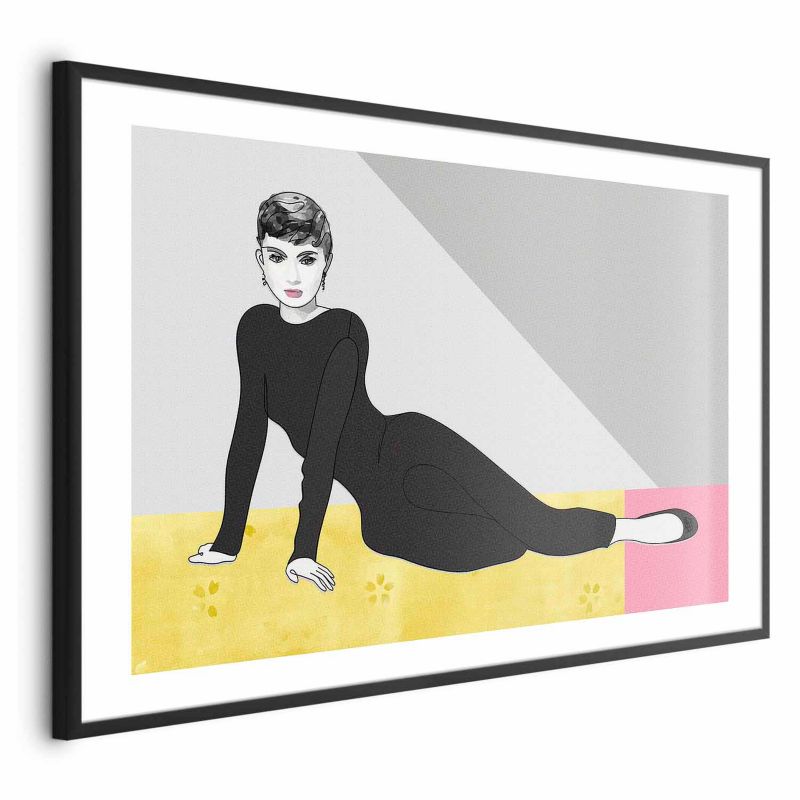 Plakat Artgeist Piękna Audrey 90x60 cm z ramą czarną 1 szt
