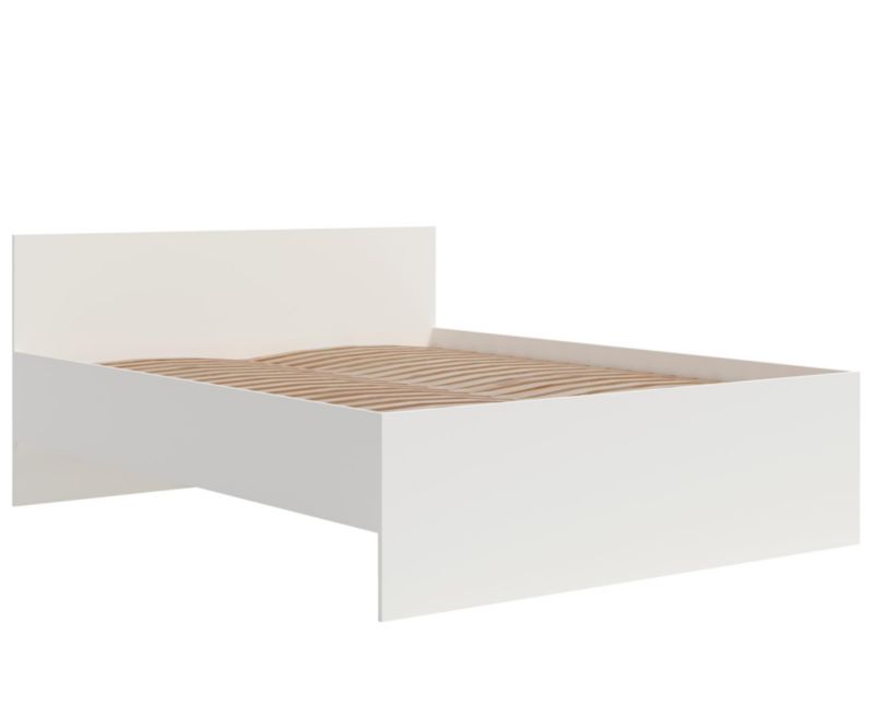 Łóżko Bettso Maxivo nowoczesne z wysokim zagłówkiem i drewnianym stelażem biały 1szt.