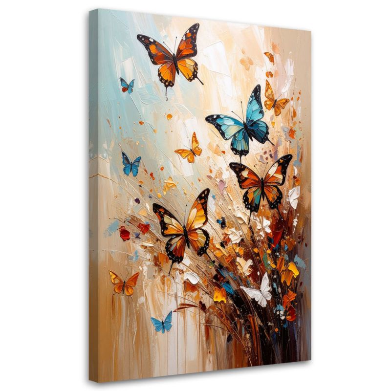 Obraz na płótnie do salonu sypialni Feeby Kolorowe Motyle 70x100cm 1szt