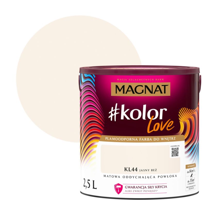 Farba kolorowa plamoodporna Magnat #kolorLove KL44 jasny beż 2,5 l