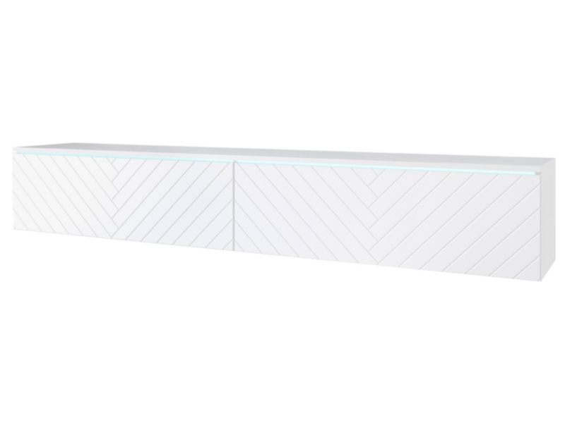 Szafka RTV MINIO go for it DONNA MDF 180 cm biały/biały z wzorem jodełki M3,1 szt.