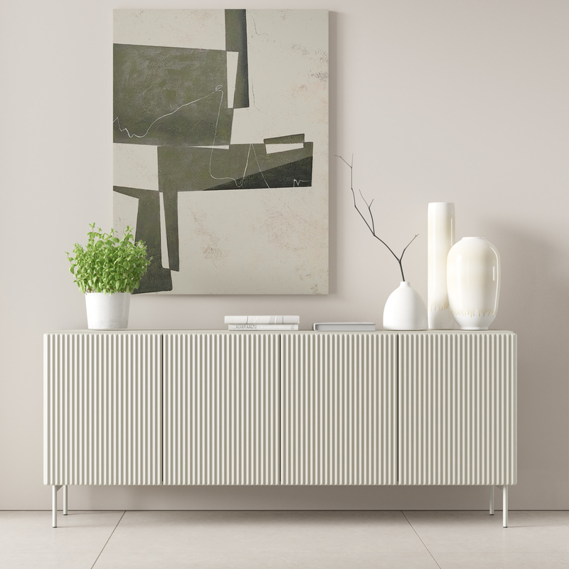 Komoda 200 cm do salonu czterodrzwiowa kaszmir MEZZO