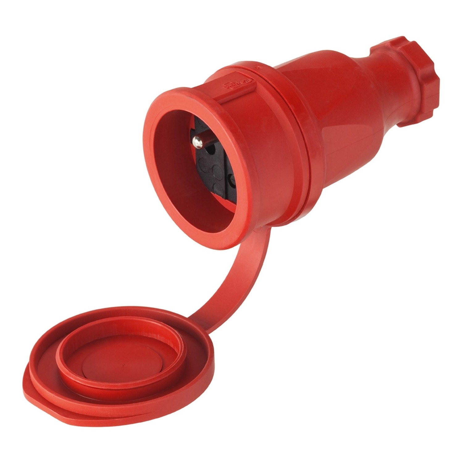 LUX Gniazdo gumowe 2P+Z czerwone IP44