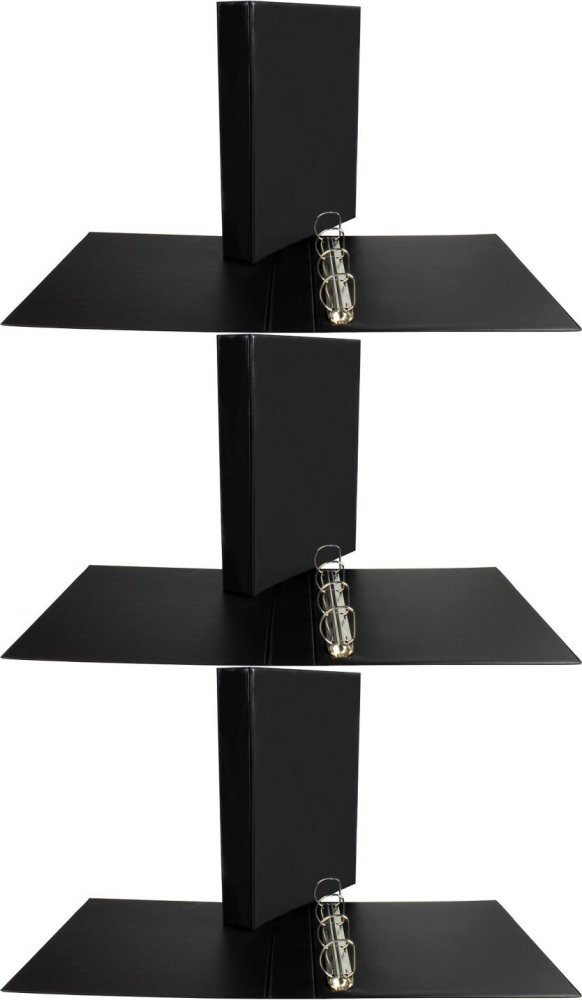 3x Segregator prezentacyjny Biurfol, A4, szerokość grzbietu 40mm, do 150 kartek, 4 ringi, czarny