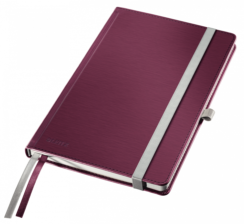 Notatnik w kratkę Leitz Style, A5, twarda oprawa, 80 kartek, rubinowa czerwień
