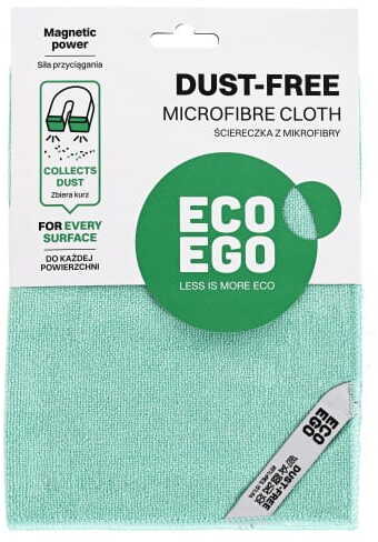 Ściereczka z mikrofibry Eco Ego Dust-free, do kurzu, 35x35cm, 1 sztuka, zielony