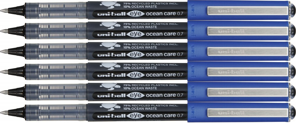 6x Pióro kulkowe Uni Eye Ocean Care, UB-157-ROP, 0.7mm, czarny