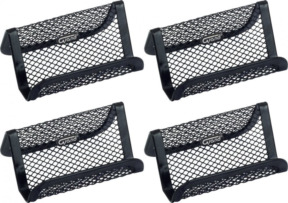 4x Stojak na wizytówki Grand GR-340, metalowy, 65x94x45mm, czarny
