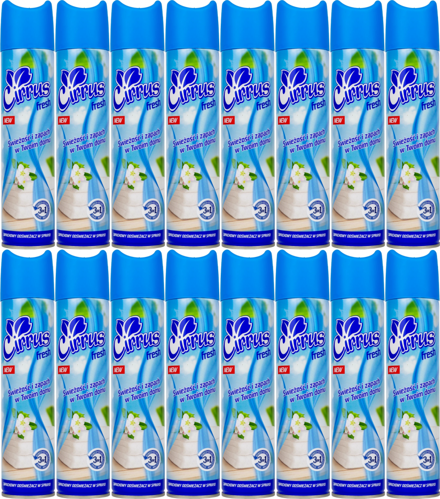 16x Odświeżacz powietrza Cirrus, spray, fresh, 300ml