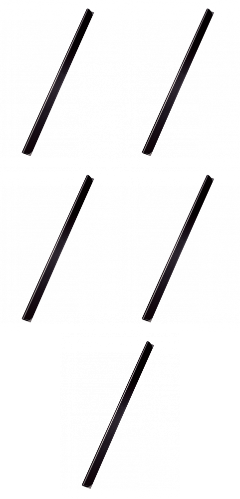 5x Listwa wsuwana Leitz, A4, 6mm, do 60 kartek, 50 sztuk, czarny