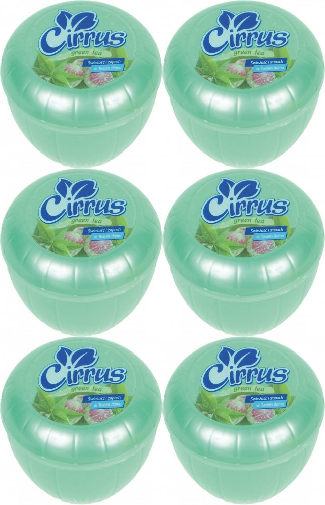 6x Odświeżacz powietrza Cirrus tulipan, green tea, żel, 150g