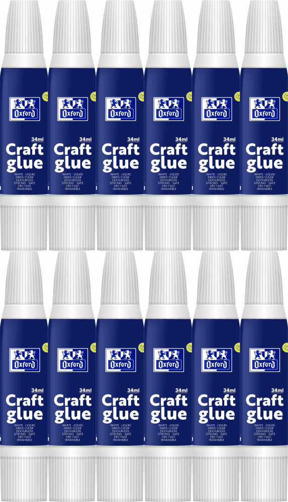 12x Klej Oxford Craft, w płynie, 34ml, biały