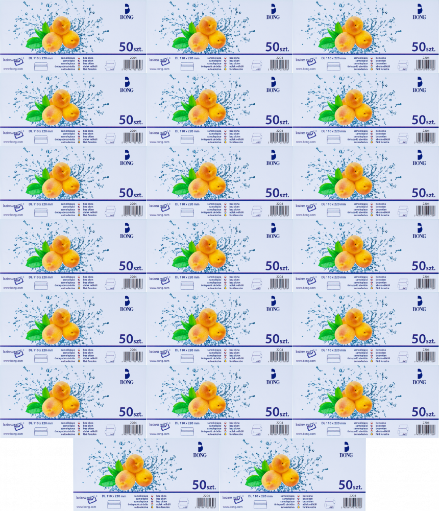 20x Koperta standardowa Bong, DL, samoklejąca SK, 50 sztuk, biały