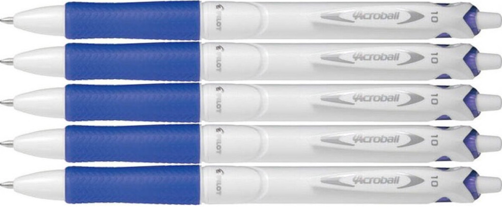 5x Długopis Pilot Acroball Pure White, 1.0mm, niebieski