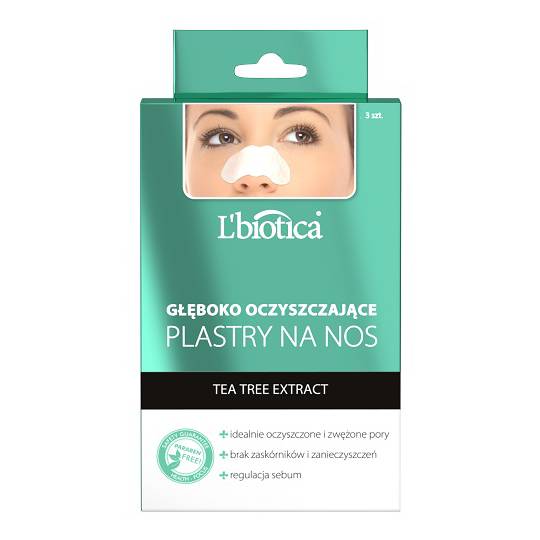 L'biotica tea tree extract - plastry głęboko oczyszczające na nos, 3 sztuki