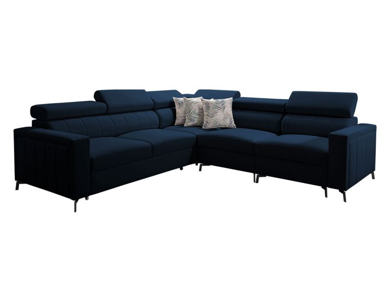 Narożnik z funkcją spania MIRJAN 24 Baltico IV prawy granatowy/wzór w liście 1 szt.