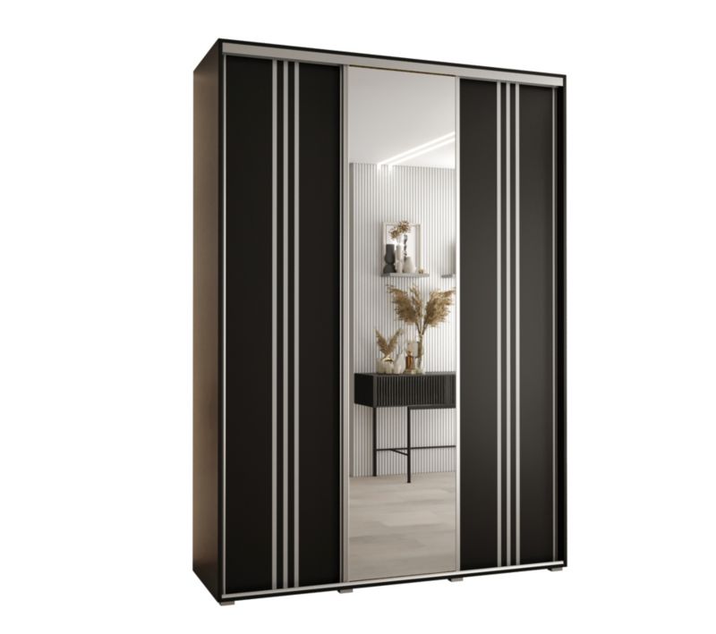 Szafa przesuwna Abiks DAVOS 7 wysoka szer.180cm gł.45cm czarny/czarny/srebrny 1szt.