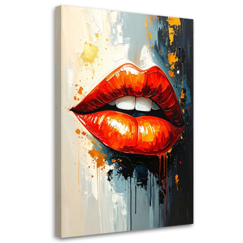 Obraz nowoczesny do salonu sypialni Feeby Czerwone usta 60x90cm 1szt